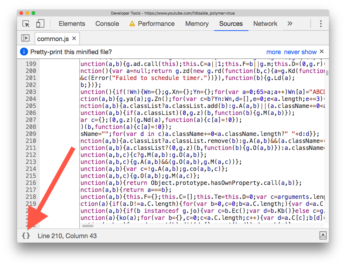 Minified code